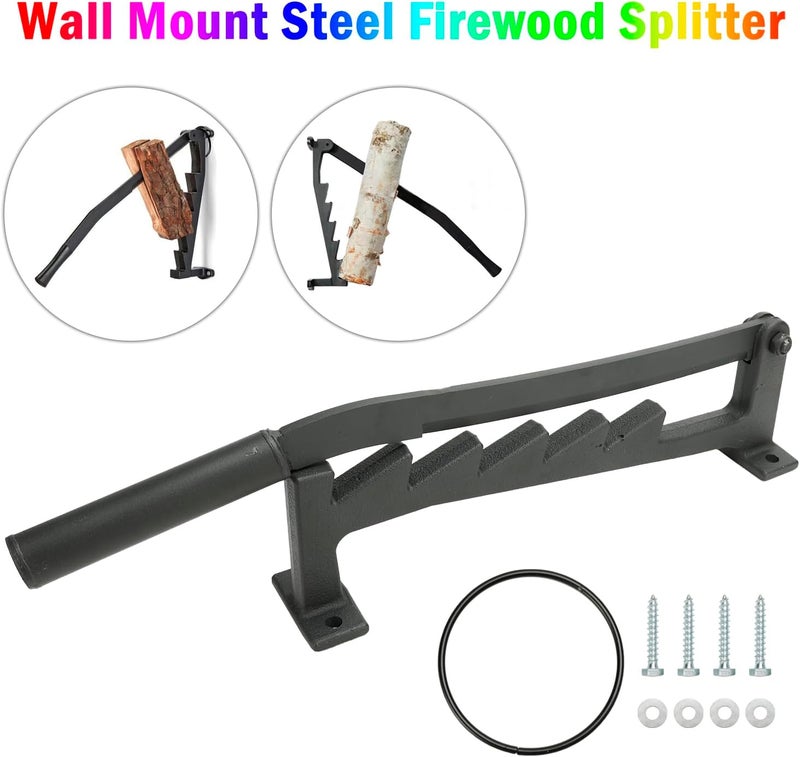 Frezon Wall Mount Steel Firewood Splitter,Kindling Wood Cracker Cutting Tool,firewood kindling Splitter for Home Indoor Outdoor - Image 5